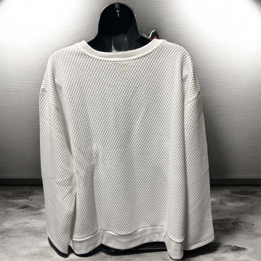 BEHIND THE SEAMS Textured Over/Under Patterned Sweatshirt - Picture 4 of 7
